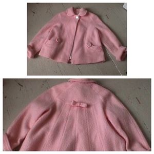 Vintage Girls Swing Coat Jacket Pink